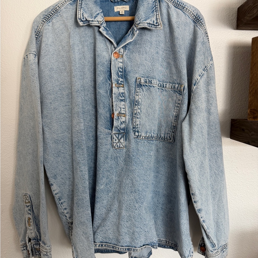 Pilcro Light Blue Denim Top